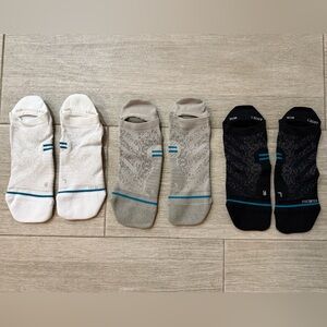 Stance Light Performance Tab 3 Pack White Grey Black Socks Size L Large 9 - 13